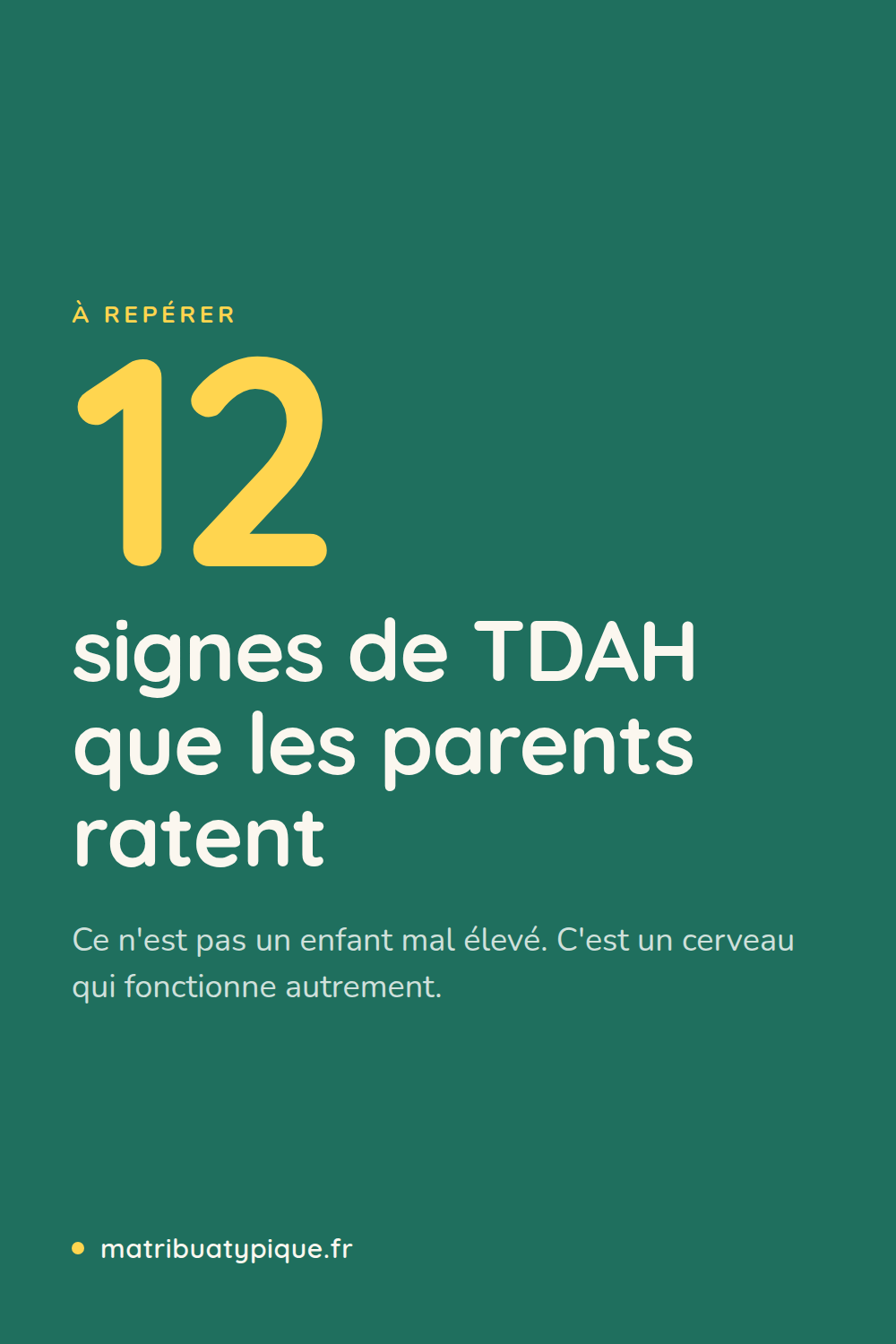 Épingle Ma Tribu Atypique : 12 signes de TDAH que les parents ratent, ce n'est pas un enfant mal élevé, c'est un cerveau qui fonctionne autrement