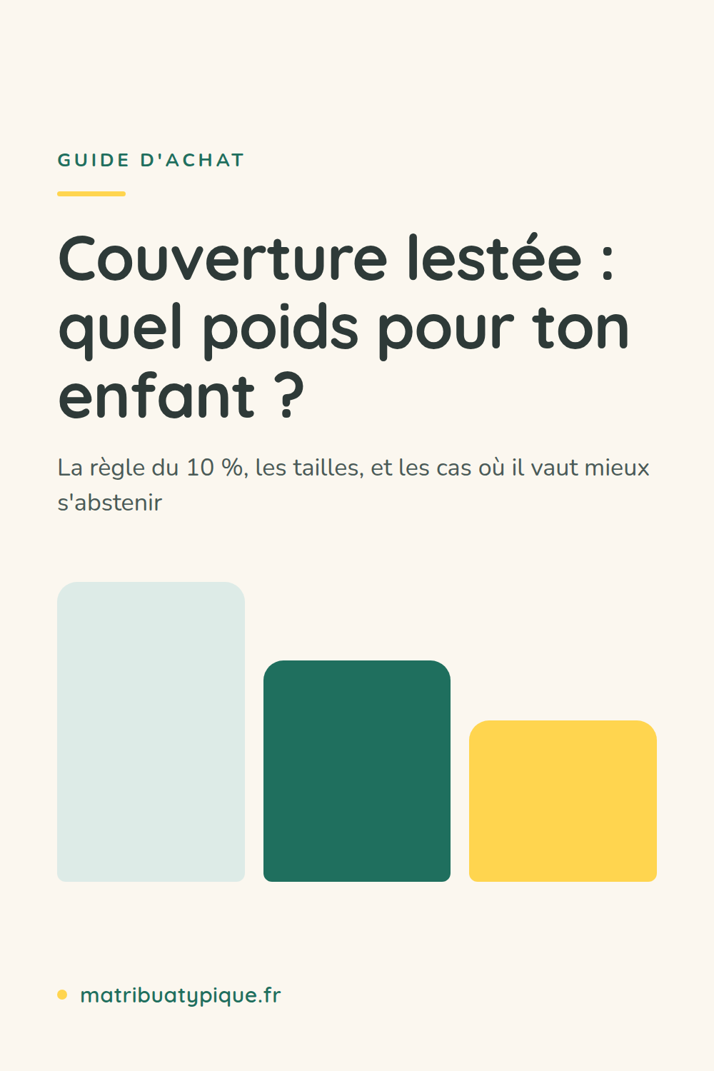 Épingle Ma Tribu Atypique : couverture lestée, quel poids pour ton enfant, la règle du 10 %, les tailles et les cas où il vaut mieux s'abstenir
