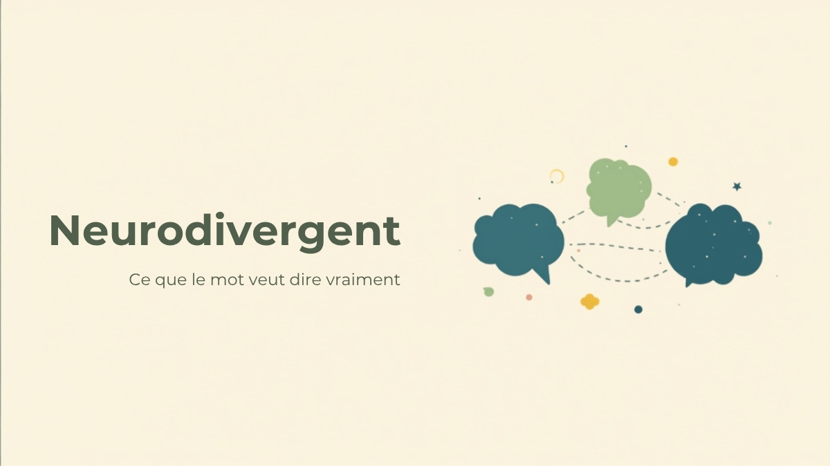 Neurodivergent : trois bulles de dialogue de formes différentes reliées entre elles, illustrant la diversité des fonctionnements cérébraux