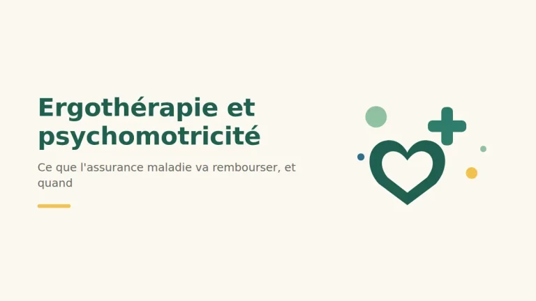 Remboursement de l'ergothérapie et de la psychomotricité : croix médicale et coeur illustrant la prise en charge des soins